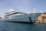 M/Y INDIAN EMPRESS Superyacht im Hafen Valletta am 13.05.2014.
Die Superyacht ist 95 m lang und hat eine Breite von 15 m.