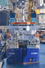 Das Kabellegeschiff  CS Sovereign  ist ein Schiff zur Verlegung und Reparatur von Unterseekabel.