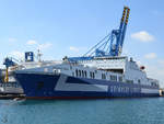 Das Ro-Ro-Schiff  EUROCARGO VENEZIA  im Hafen von Valletta.