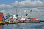  Krangewirr  bei den Schwimmdocks im Hafen von Rotterdam - 15.09.2012