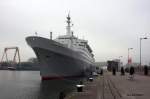 Einst war die SS Rotterdam ein bekanntes Transatlantik Schiff. Heute hier am 26.10.2014 liegt es als Hotelschiff im Hafen von Rotterdam.
