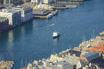 Blick auf Vågen - ein Teil vom Hafen in der norwegischen Hansestadt Bergen.