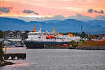 GANN (IMO 8019344) am 05.09.2022 bei Sonnenaufgang im Hafen von Stavanger / Norwegen.