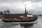 Der 1966 gebaute Werftschlepper TYGRYS (IMO 6925824) ist in seinem Heimathafen Stettin unterwegs. 09.05.2019