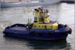 Der 2004 gebaute Schlepper TRITAO (IMO 9327853) am 10.10.2011 im Hafen Leixoes. Die TRITAO ist 25 m lang, 10 m breit und hat eine Maschinenleistung von 2.760 kw.