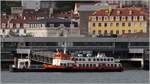 Die 1983 gebaute CAMPOLIDE (IMO 7813200) liegt an den Cais do Sodre in Lissabon. Diese Personenfähre ist 31 m lang und 7 m breit, 515 Passagiere finden auf ihr Platz. 21.04.2017