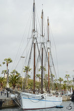 Der Dreimast-Schoner Santa Eulàlia gehört zum Seefahrtmuseum Barcelona (Museu Marítim, Februar 2012)