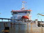 GERARDUS MERCATOR (IMO 9119335), Schornsteinmarke DJN Jan de Nul Group am Aufbau, Hamburg, Ellerholzhafen, Kronprinzenkai  /
Saugbagger-Schiff / BRZ 18.972 / Lüa 152,9 m, B 29 m, Tg 11,85 m / 2 Diesel, MAN B&W, ges. 18.900 kW (25.700 PS) 15,2 kn / Eigner: Jan de Nul Group, Singapur, Flagge: Mauritius, Heimathafen: Port Louis / gebaut 1997 bei IHC Dredgers BV, Kinderdijk, NL / 

