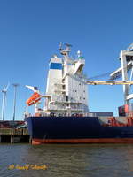 VORONEZH (IMO 9322011) am 8.10.2017, Detail: Deckshaus, Hamburg, Elbe, Tollerort-Terminal / 

Ex-Namen: FESCO VORONEZH (bis 05.2013) >CMA MGM NEVA (bis 10.2011) > FESCO VORONEZH (bis 07.2009) /
Feederschiff / BRZ 16.803 / Lüa 183,0 m, B 25,3 m, Tg 9,85 m / 1 Diesel, Sulzer 6 RTA 62 U Cegielski 13.320kW (18.112 PS), 19,5 kn / TEU 1728, davon 200 Reefer / Flagge: Zypern , Heimathafen: Limassol  / gebaut 2009 bei Stocznia Szczecinska Nowa Sp., Stettin, Polen /
