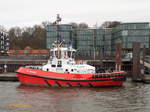 ZP BISON (IMO 9701994) am 23.3.2017, Hamburg, Elbe, Schlepperponton Neumühlen /    ASD Schlepper, Damen 2412 / BRZ 299 / Lüa 24,74 m, B 12,63 m, Tg 6,45 m / 2 Diesel, Caterpillar 3516TA-HD,