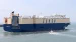 Die Morning Lynn am 21.04.2014 im Hafen von Le Havre. Sie ist 232m lang und 32m breit.