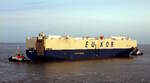 Der 200m lange Autotransporter MORNING CLARA (IMO:9460887) am 05.06.25 in Bremerhaven.