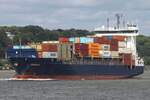 Containerfrachtschiff AKACIA (IMO 9315020); Datum: 05.07.2026; Aufnahmeort: Elbe/Hafen Hamburg, Deutschland.