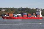 Containerfrachtschiff AILA (IMO 9354337); Datum: 13.08.2026; Aufnahmeort: Elbe/Hafen Hamburg, Deutschland.