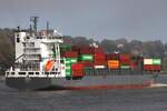Containerfrachtschiff ANINA (IMO 9354351); Datum: 13.10.2025; Aufnahmeort: Elbe/Hafen Hamburg, Deutschland.
