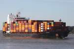 Containerfrachtschiff AS CLAUDIA (IMO 9330549); Datum: 05.10.2026; Aufnahmeort: Elbe/Hafen Hamburg, Deutschland.