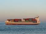 Containerschiff Bianca Rambow, auf dem Seeweg Richtung Helgoland am 13.10.2018