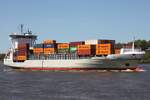 Frachtschiff BIANCA RAMBOW (IMO 9297591); Eigner/Betreiber: Unifeeder; Datum: 29.04.2026; Aufnahmeort: Elbe/Hafen Hamburg, Deutschland.