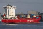 Containerfrachtschiff BG RED (IMO 9976965); Datum: 24.08.2026; Aufnahmeort: Elbe/Hafen Hamburg, Deutschland.