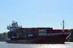 Die Containerships VII IMO-Nummer:9250098 Flagge:Finnland Länge:158.0m Breite:24.0m Baujahr:2002 Bauwerft:Sietas,Hamburg Deutschland bei Fischerhütte im Nord-Ostsee-Kanal am 06.06.15