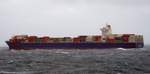 Das 300m lange Containerschiff CCNI ARAUCO am 06.06.17 auf der Nordsee