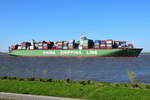 CSCL MARS , Containerschiff , IMO 467287 , Baujahr 2011 , 366.07 × 51.23m , 14074 TEU , 22.04.2019 Grünendeich