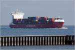 Die 2018 gebaute CONTAINERSHIPS NORD (IMO 9813993) passiert Cuxhaven elbeaufwärts. Sie ist 169,95 m lang und 26,9 m breit, hat eine GT/BRZ von 17.982, eine DWT von 20.272 t und eine Kapazität von 1.380 TEU. Heimathafen ist Limassol Zypern. 18.08.2020