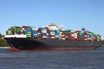Containerfrachtschiff COSCO FORTUNE (IMO 9472127); Eigner/Betreiber: COSCO; Datum: 29.04.2026; Aufnahmeort: Elbe/Hafen Hamburg, Deutschland.
