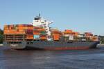 Containerfrachtschiff CLEMENS SCHULTE (IMO 9665671); Datum: 08.05.2026; Aufnahmeort: Elbe/Hafen Hamburg, Deutschland.