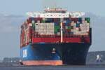 Containerfrachtschiff COSCO SHIPPING VIRGO (IMO  9783461); Eigner/Betreiber: COSCO; Datum: 22.09.2026; Aufnahmeort: Elbe/Hafen Hamburg, Deutschland.