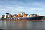 Containerfrachtschiff CMA CGM JACQUES JOSEPH (IMO 9729104); Datum: 05.10.2026; Aufnahmeort: Elbe/Hafen Hamburg, Deutschland. 