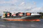 Containerfrachtschiff DP WORLD LIMASSOL (IMO 9432232); Datum: 18.09.2026; Aufnahmeort: Elbe/Hafen Hamburg, Deutschland.