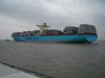 Die  Estelle Maersk  läuft am 09.01.2008 in Bremerhaven ein.
