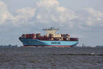 Container Ship Edith Maersk (IMO.9321548) am 19.07.2019 Otterndorf Elbe.