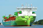 Die ECO MAESTRO IMO-Nummer:9985942 Flagge:Malta L�nge:148.0m Breite:27.0m Baujahr:2024 Bauwerft:Jiangsu Yangzi Xinfu Shipbuilding,Jiangsu China im Nord-Ostsee-Kanal bei Brunsb�ttel am 22.06.26
