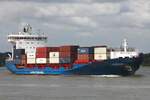 Containerfrachtschiff ELBTEAM (IMO  9429273); Datum. 10.07.2026; Aufnahmeort: Elbe/Hafen Hamburg, Deutschland.