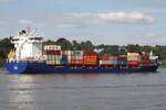 Containerfrachtschiff EXPERT (IMO 9436305); Datum: 02.08.2026; Aufnahmeort: Elbe/Hafen Hamburg, Deutschland.