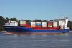 Containerfrachtschiff ELBSPRING (IMO 9462794); Datum: 22.09.2026; Aufnahmeort: Elbe/Hafen Hamburg, Deutschland.