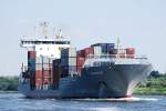 Der Feeder Francop IMO-Nummer:9277412 Flagge:Antigua und Barbuda Lnge:137.0m Breite:22.0m Baujahr:2003 Bauwerft:Sietas,Hamburg Deutschland auf dem Nord-Ostsee-Kanal bei Rendsburg am 20.08.11