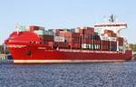   Frederik   - Valletta - Containerschiff bei der Ausfahrt aus der Schleuse Kiel - Holtenau, 08.05.2017