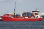 Containerfrachtschiff FREDERIK (IMO 9328637); Datum: 14.07.2026; Aufnahmeort: Elbe/Hafen Hamburg, Deutschland.
