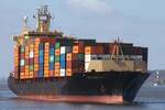Containerfrachtschiff GSL ELIZABETH (IMO 9308429); Datum: 07.04.2026; Aufnahmeort: Elbe/Hafen Hamburg, Deutschland.