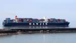 Die Hanjin Sooho am 21.04.2014 im Hafen von Le Havre.