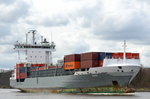 Die Jork IMO-Nummer:9234991 Flagge:Zypern Länge:134.0m Breite:22.0m Baujahr:2001 Bauwerft:Sietas Schiffswerft,Hamburg Deutschland am 31.03.16 im Nord-Ostsee-Kanal bei Fischerhütte