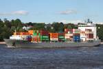 Containerfrachtschiff JUDITH (IMO 9359260); Eigner/Betreiber: Unifeeder; Datum: 08.05.2026; Aufnahmeort: Elbe/Hafen Hamburg, Deutschland.