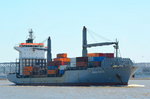 Die aus Hamburg auslaufende Konrad Schulte IMO-Nummer:9292125 Flagge:Zypern Länge:176.0m Breite:27.0m Baujahr:2005 Bauwerft:Guangzhou Wenchong Shipyard,Guangzhou China passiert den Ponton Op'n