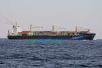 Containerschiff  LOUIS S  verlässt den Golf von Akaba gesehen vor Sharm el Sheik 14.6.2019