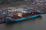 Maleby Maersk fast leer in Bremerhaven am 10.11.2018