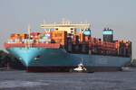 Containerfrachtschiff MAREN MAERSK (IMO 9632129); Eigner/Betreiber: Maersk; Datum: 13.08.2025; Aufnahmeort: Elbe/Hafen Hamburg, Deutschland. 