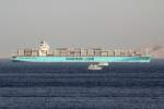 Containerschiff  MAERSK KIEL  kommt aus dem Golf von Akaba gesehen vor Sharm El Sheik 9.10.2014